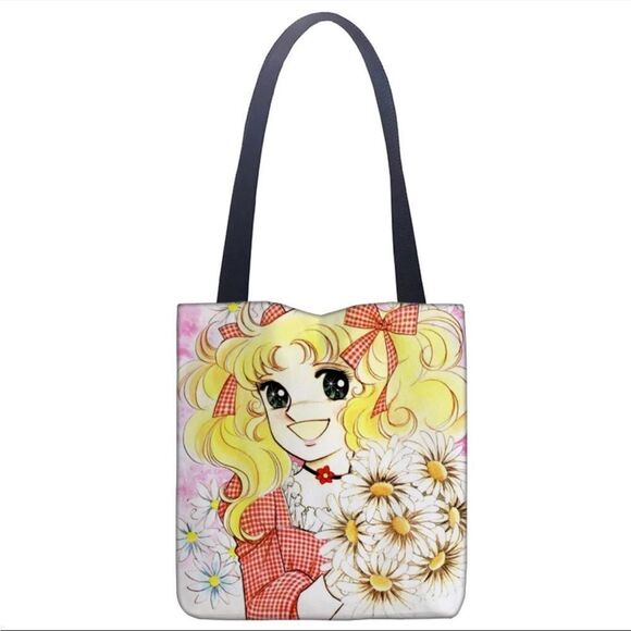 Candy Candy Anime Cartoon Tote Shopper School Bag Large 16” by 16” LINEN - Picture 4 of 8